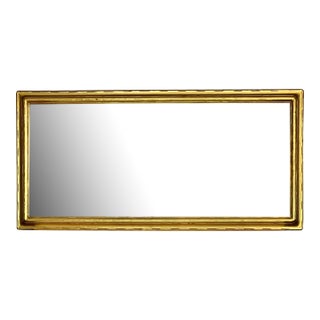 1940s Carved Giltwood Rectangular Mantle Mirror For Sale