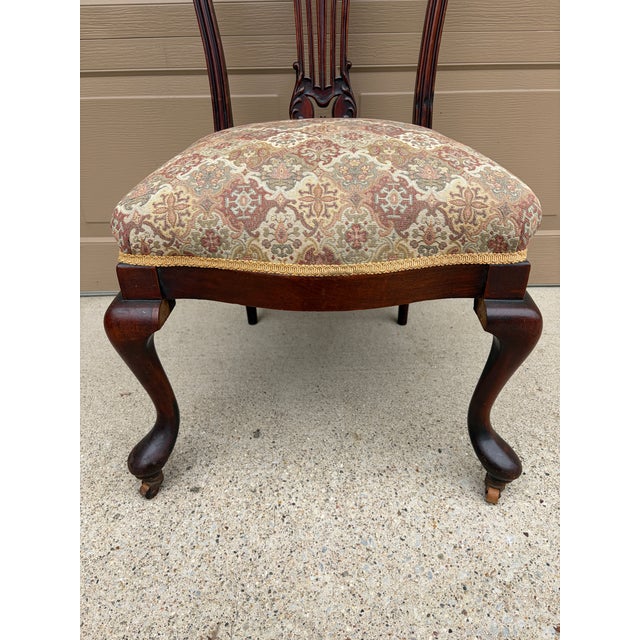 Antique Georgian Mahogany Side Chair With Tapestry Upholstery For Sale - Image 9 of 12