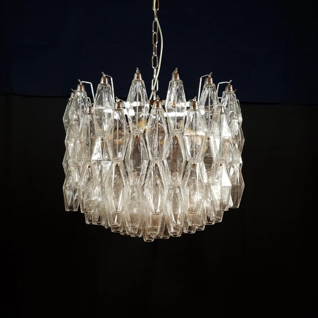 Vintage Polyhedron Murano Glass Chandelier in the style of Venini, Venice, Italy, 1960s For Sale - Image 6 of 18