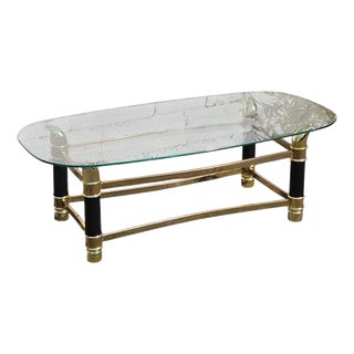 Italian Faux Tusk Glass Coffee Table, 1980s For Sale