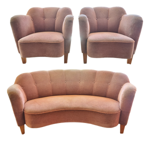 Swedish Grace Sofa Set, 1920s, Set of 3