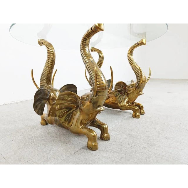 Vintage Brass Elephant Coffee Table, 1970s For Sale - Image 6 of 10