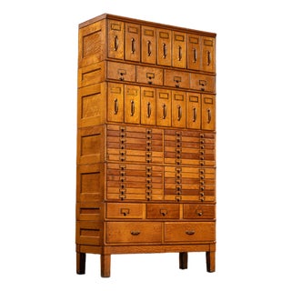 Antique Massive Modular Catalog Cabinet by Shaw-Walker For Sale