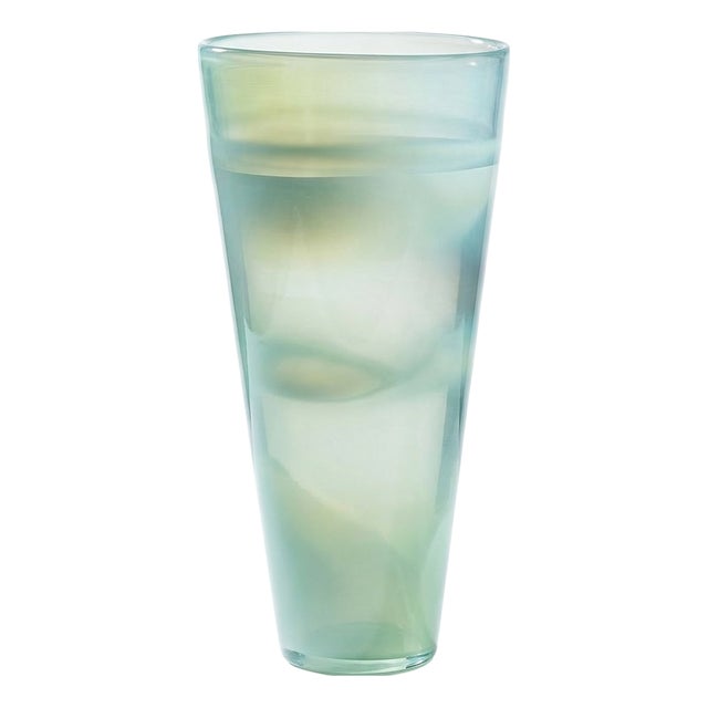 Vintage Scandinavian Opaline Blown Glass Vase in the style of Kosta Boda, 1960s For Sale