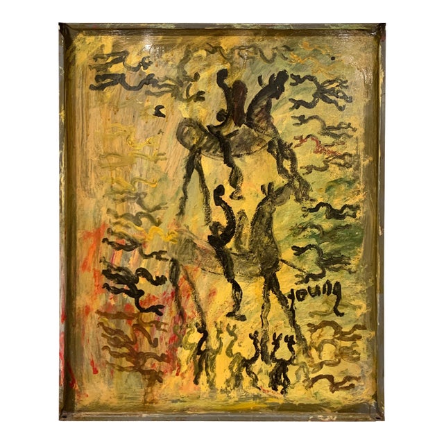 Freedom Warriors on Horseback' by Purvis Young For Sale