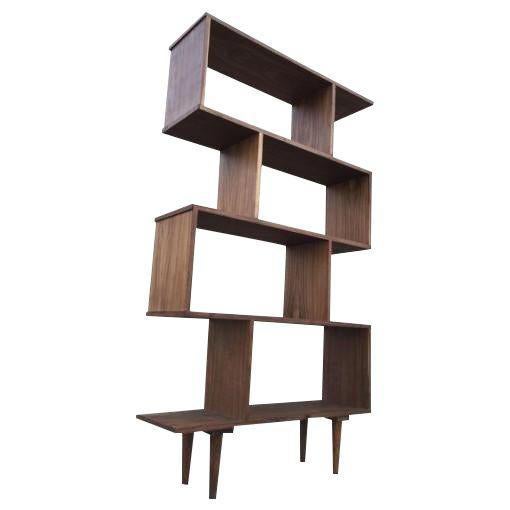 MID CENTURY ABSTRACT BOOKCASE WALL UNIT Chairish