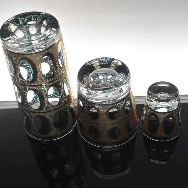 Culver “Pisa” Crackle Gold 12-Piece Barware Set, Circa 1960 For Sale - Image 10 of 10