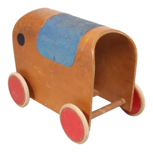 1950s Antonio Vitali & Kurt Naef Swiss Handmade Wood Toy Elephant Car
