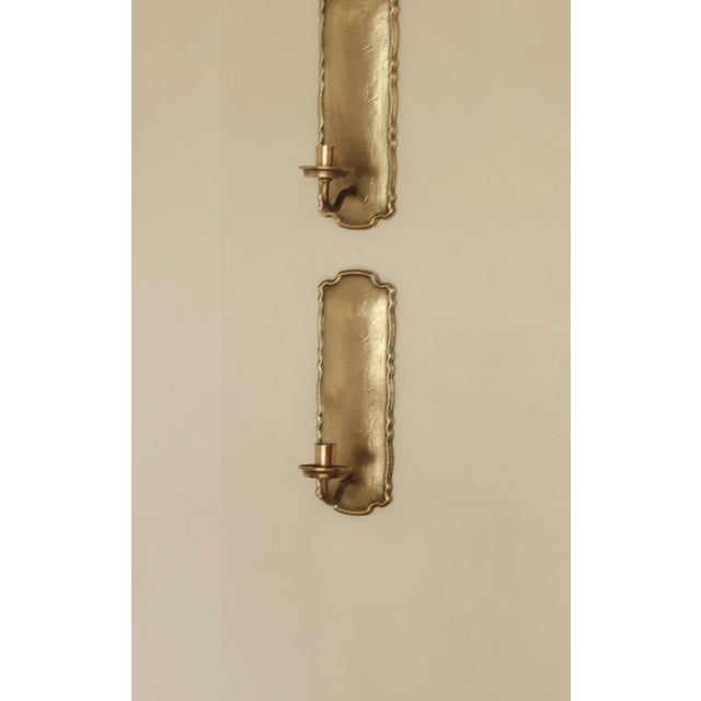 Gold Mid-Century Swedish Brass Sconces from Scandia, Set of 2 For Sale - Image 8 of 14