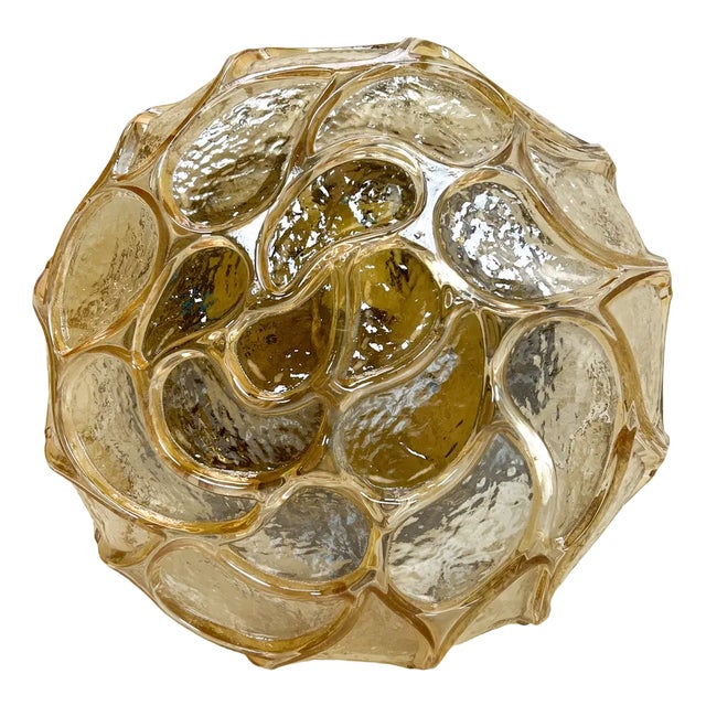 Amber Glass Ceiling or Flush Mount, Germany, 1960s For Sale