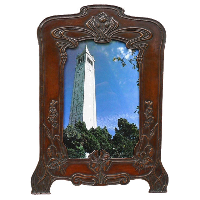 German Art Nouveau Picture Frame in Patinated Copper, 1890s For Sale