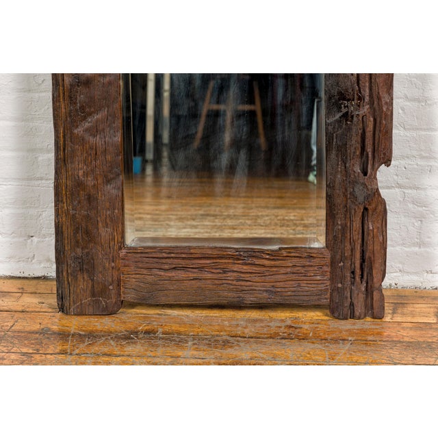 Country style antique driftwood made into a mirror with rustic character and beveled glass. Step into the rustic allure of...