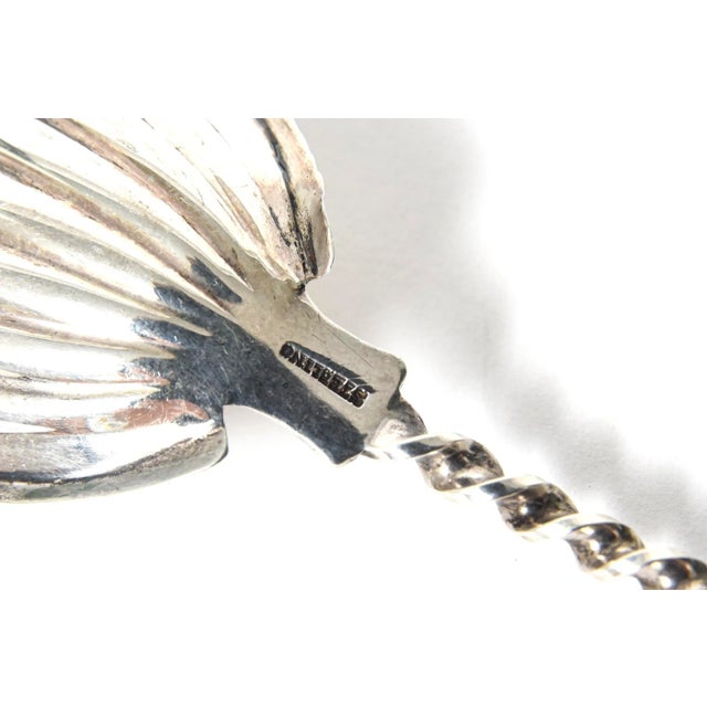 Silver Antique Engraved Twisted Sterling Silver Serving Berry Spoon For Sale - Image 8 of 12