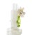 Art glass vase decorated with frosted floral motifs, and fitted with frosted glass vases sticks. Circa: 20th Century...