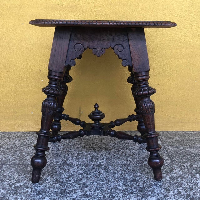 Rustic Antique Historicism Turned Stool, Early 20th Century For Sale - Image 3 of 14