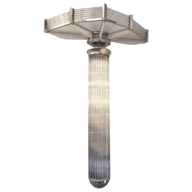 Mid 20th Century Petitot Monumental 53" Ht Pair of French Modernist Sconces Glass Rod & Nickel Bronze For Sale - Image 16 of 16