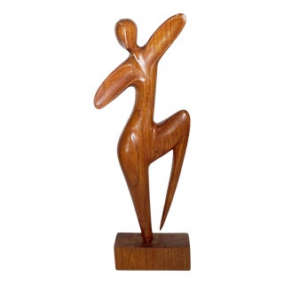 Wooden Sculpture of a Woman, France, 1960s For Sale