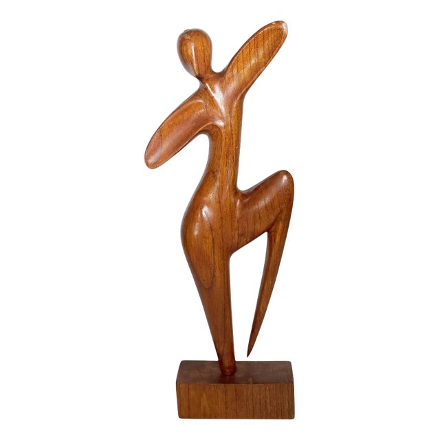 Wooden Sculpture of a Woman, France, 1960s For Sale
