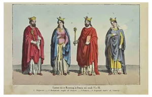 Auguste Wahlen, Customs of the Merovingian Kings, Lithograph, 1844