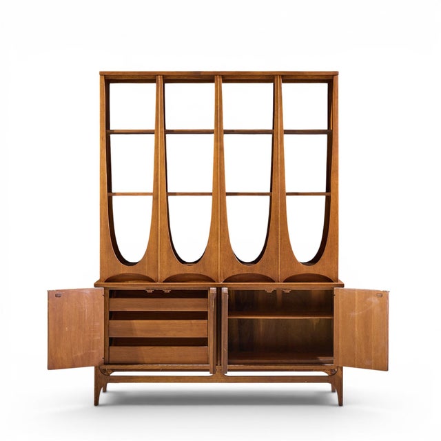 Broyhill Brasilia Mid Century Walnut Room Divider For Sale - Image 10 of 11