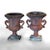 Pair of Vintage Classical Terra Cotta Colored Plaster Garden Urns with Grape & Leaf Pattern C1940 Measures - (27 3/4" x 21...