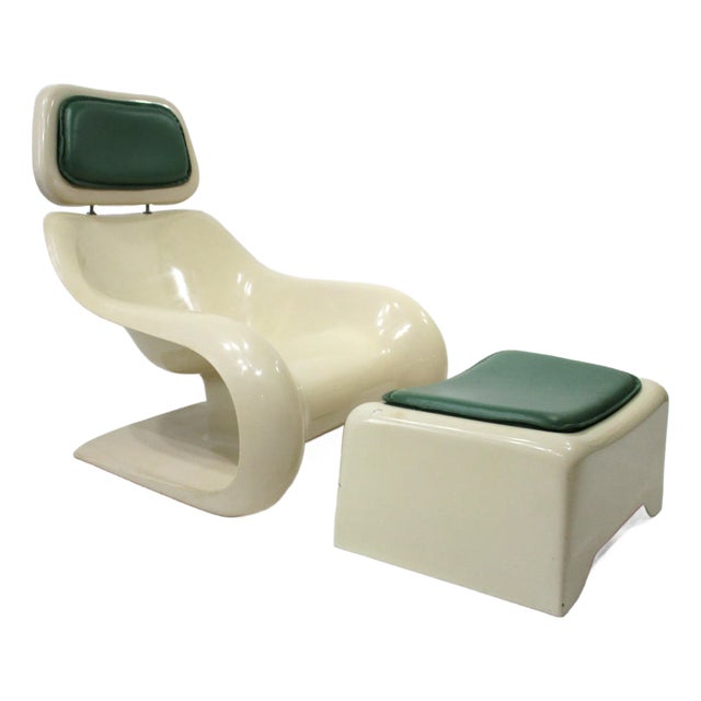 Space Age Targa Lounge Chair and Ottoman in the Style of Klaus Uredt For Sale