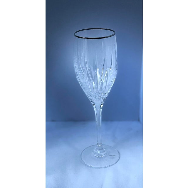 Glass Vintage 1980s Mikasa Arctic Lights Platinum Blown Glass Wine Stems Set of 10 For Sale - Image 7 of 9