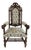 Circa 1860 French Louis XIII Carved Oak Griffin & Lion Throne Armchair For Sale