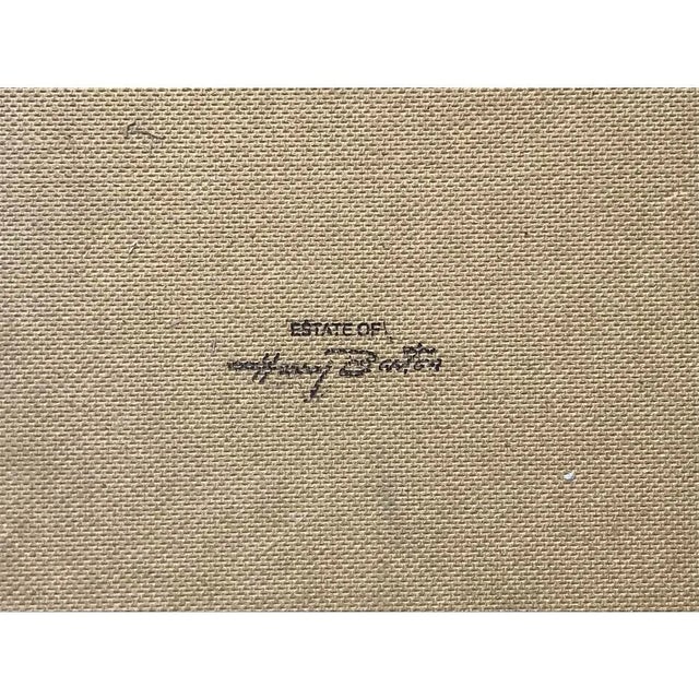 Burnt Umber Vintage American Impressionist Oil Painting New England Fall Colors by Harry Barton 22" X 26" For Sale - Image 8 of 9