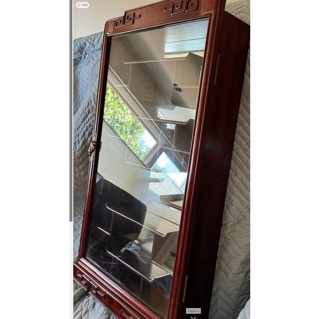 Mid 20th Century Chinese Rosewood Curio Display Cabinet For Sale - Image 11 of 16