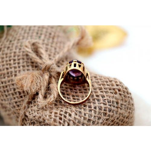 Gold Ring with Grid For Sale - Image 4 of 8