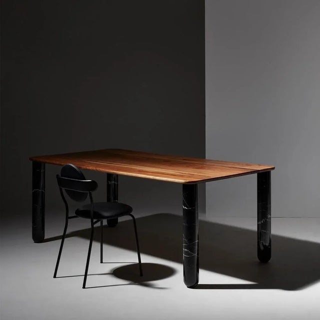 Stone XLarge Black Marble Sunday Dining Table by Jean-Baptiste Souletie For Sale - Image 7 of 9