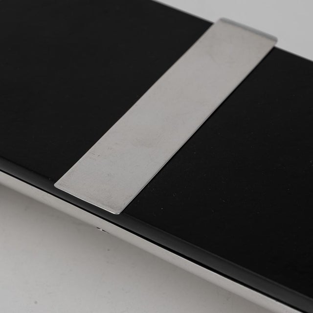 1920s English Art Deco Silver & Lacquer Cigarette Box, 1920s For Sale - Image 5 of 13