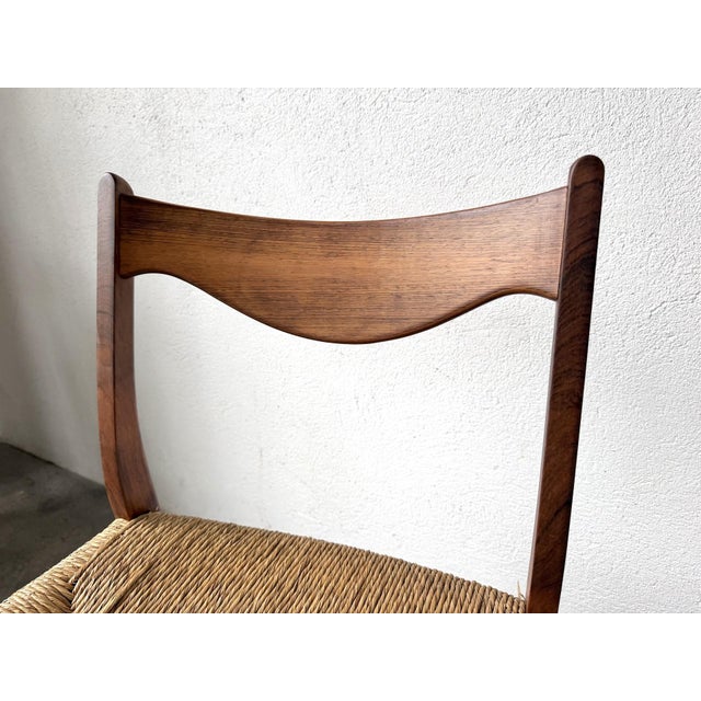 Brown GS60 Chair in Exotic Wood and Straw attributed to Arne Wahl Iversen, 1960s For Sale - Image 8 of 16