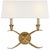 Chapman & Myers for Visual Comfort Signature Cross Bouillotte Large Sconce in Antique-Burnished Brass with Linen Shade For Sale