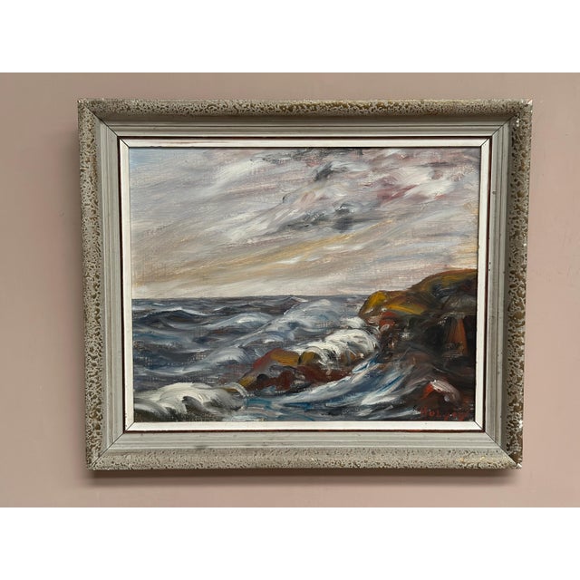 Holger Almquist, Sea, 1950s, Oil on Canvas, Framed For Sale - Image 7 of 18