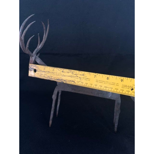 Artisan Hand Forged Wrought Iron Deer Sculpture For Sale - Image 6 of 8
