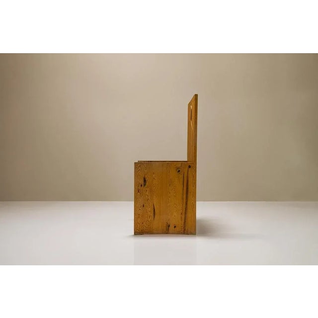 Brown Adamo Highback Chair with Silhouette in Pine by Ugo Marano, Italy, 1978 For Sale - Image 8 of 12