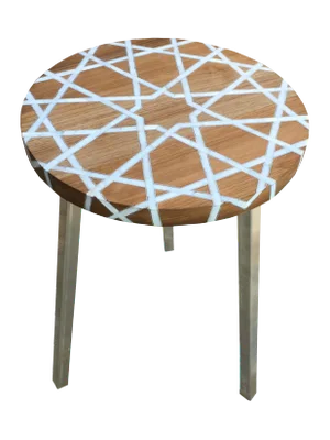 Modern Islamic Style Mother of Pearl Inlay Side Table