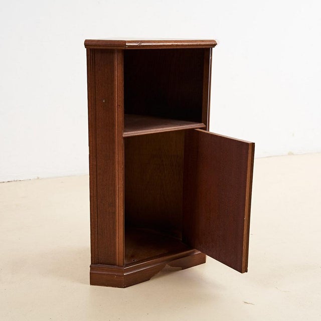 Vintage Corner Bedside Table in Wood For Sale - Image 3 of 6