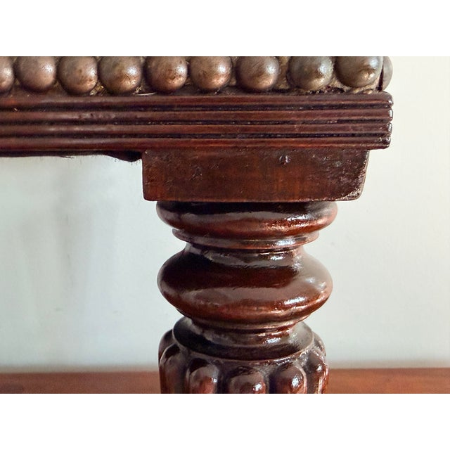Wood Vintage Chesterfield Footstool For Sale - Image 7 of 10