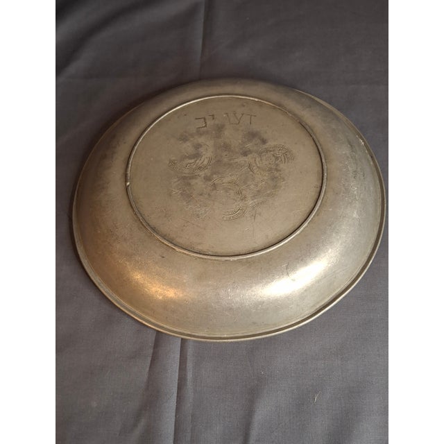 Antique 18thC German Pewter Judaica Shallow Bowl Georg Daniel Mayse Hebrew For Sale In Boston - Image 6 of 14