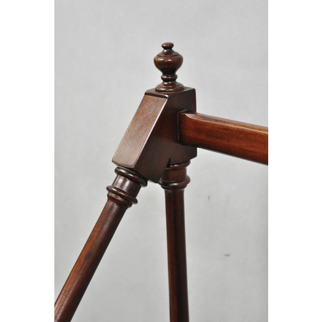 Wood George III Style Mahogany and Black Leather Library Steps by Wellington Hall For Sale - Image 7 of 14