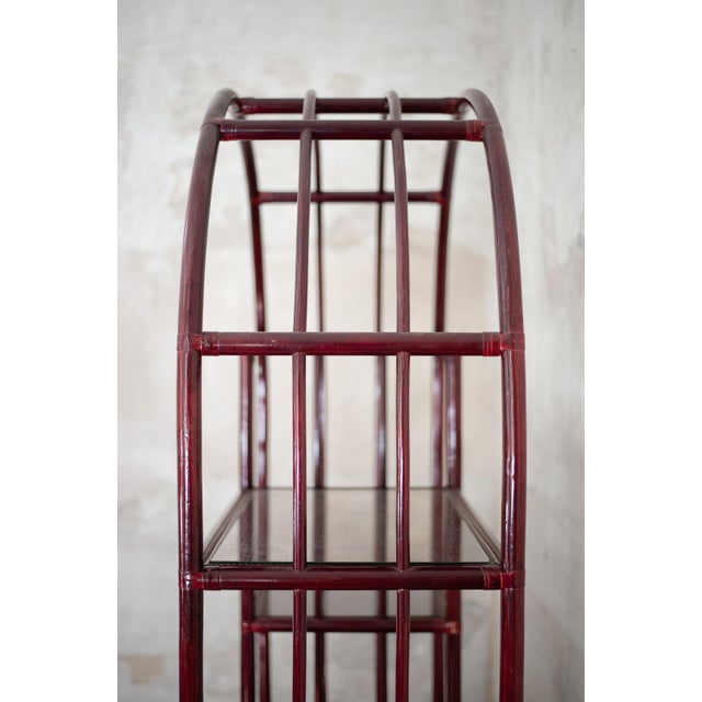 Lacquered Arched Bookcase, 1980s For Sale - Image 9 of 14