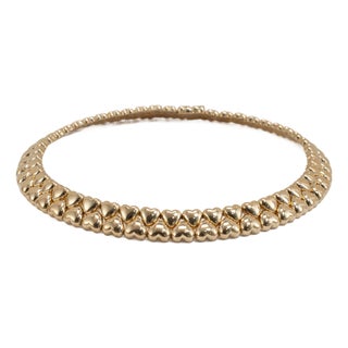 1994 Vintage Cartier Heart Collier 18k Yellow Gold Choker Necklace For Sale