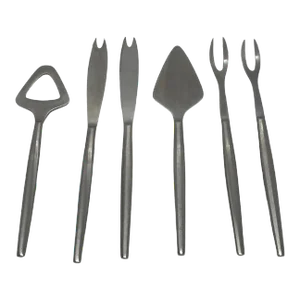 1960’s Mid-Century Modern Kalmar Italy 6 Piece Stainless Bar Set