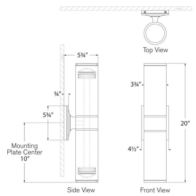 Provo 20" Canister Light in Matte Black Designer: Chapman & Myers Finish: Matte Black Height: 20" Width: 4.5" Extension:...