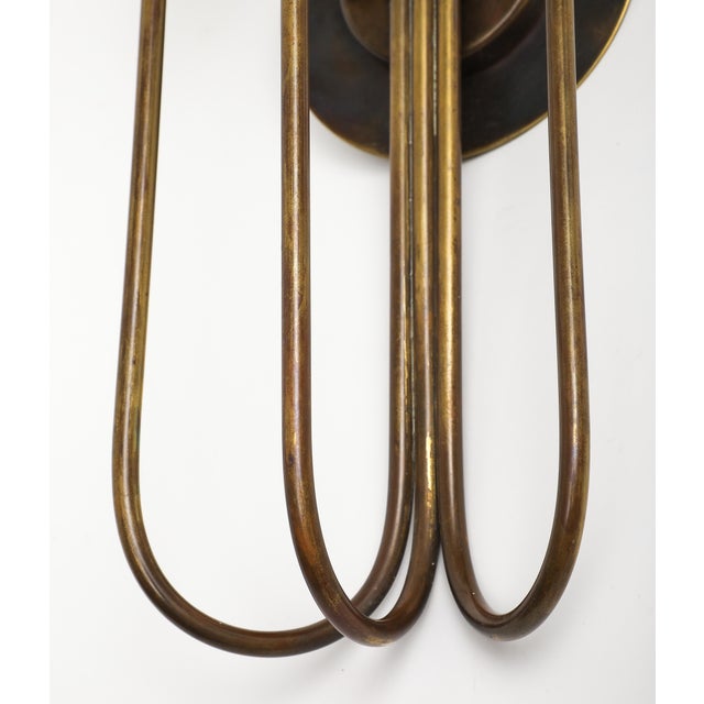Metal 1940s Italian Brass Wall Light For Sale - Image 7 of 16