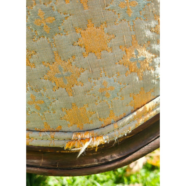 Antique Louis XV Style Bergère Barrel-Back Silhouette Armchair – Rococo Revival, Late 1800s For Sale - Image 13 of 18