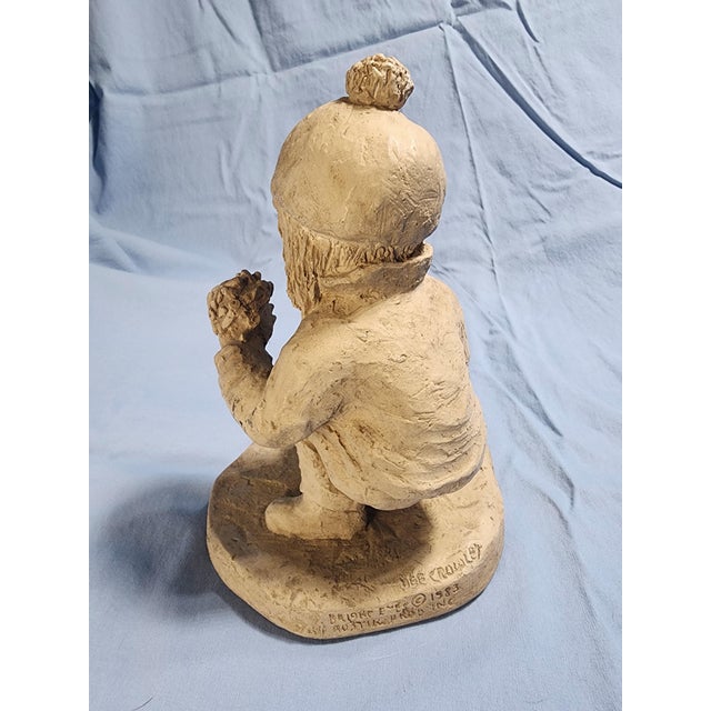 Austin Productions Vintage Bright Eyes School Daisies Signed Sculpture Dee Crowley Childhood Figurine Rare Find For Sale - Image 4 of 5